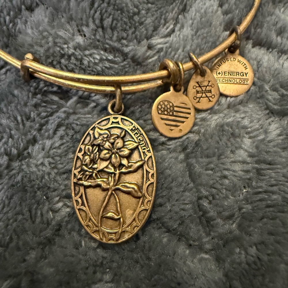 Gold Charm Bangle Bracelet